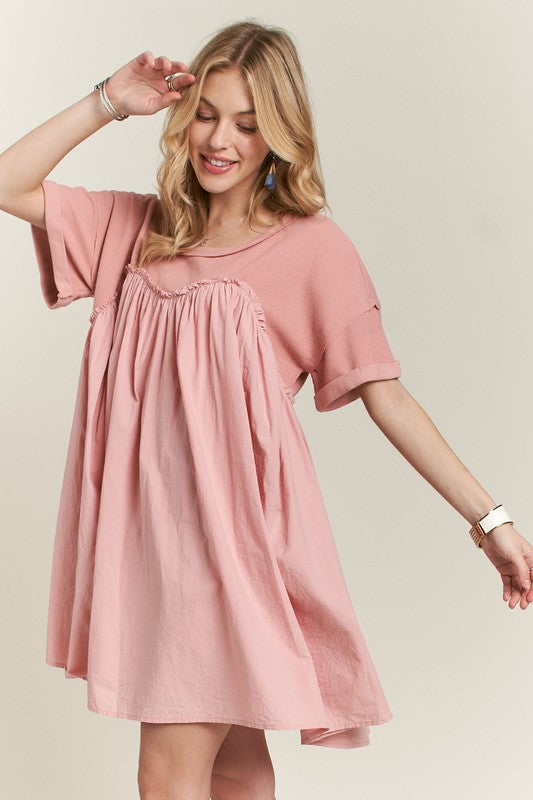 Stylish Round Neck Half Sleeve Babydoll Dress - Perfect for Casual & Party Wear